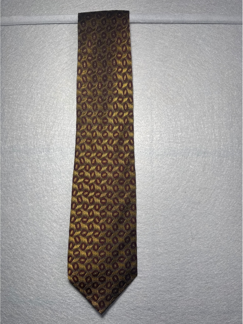 Johnston & Murphy Men's Brown and Gold Patterned Tie